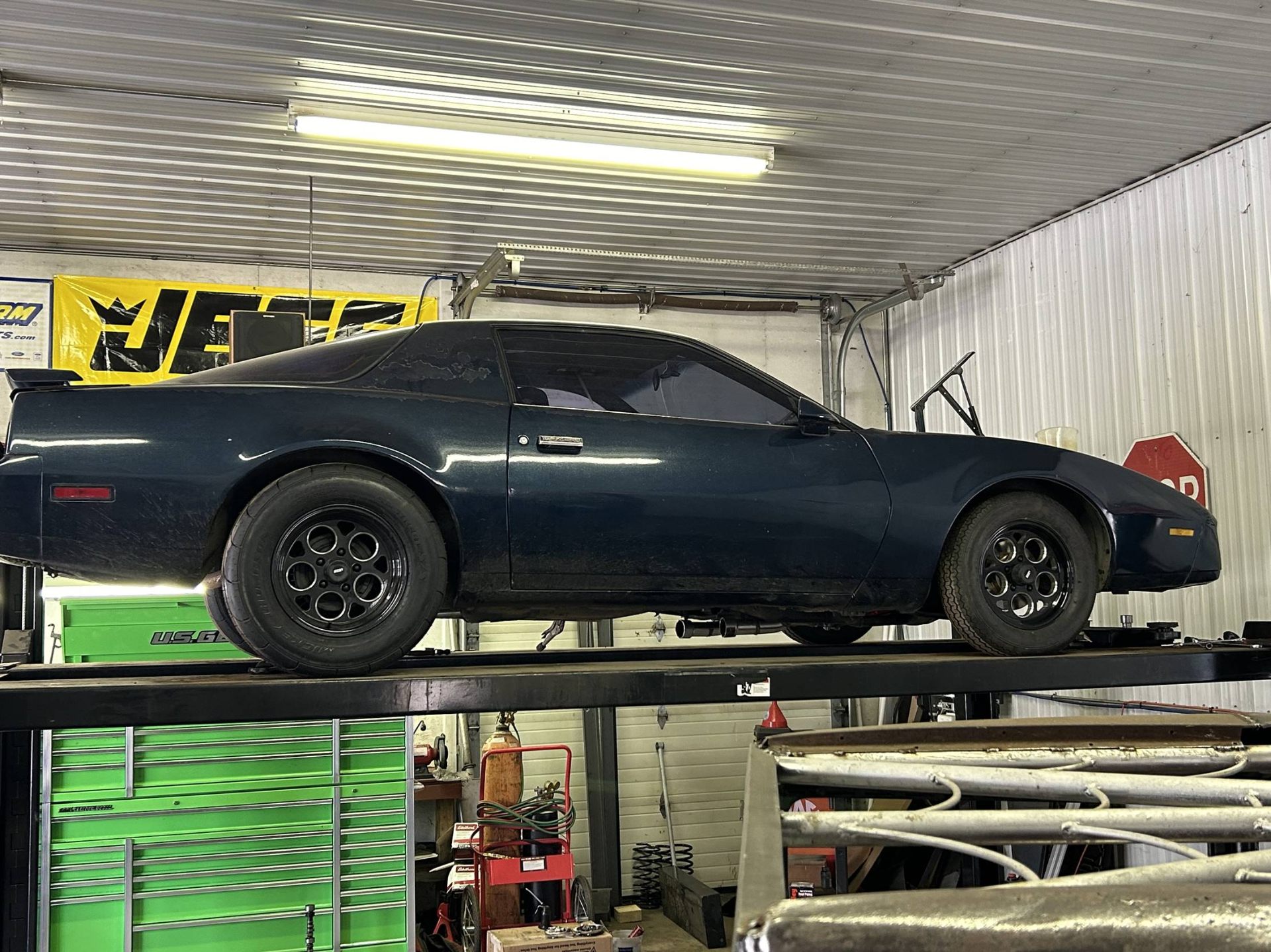 Vehicles on chassis dyno at Barnhardt Performance